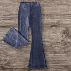 Aerie Ribbed Velour Blue Flare Leggings